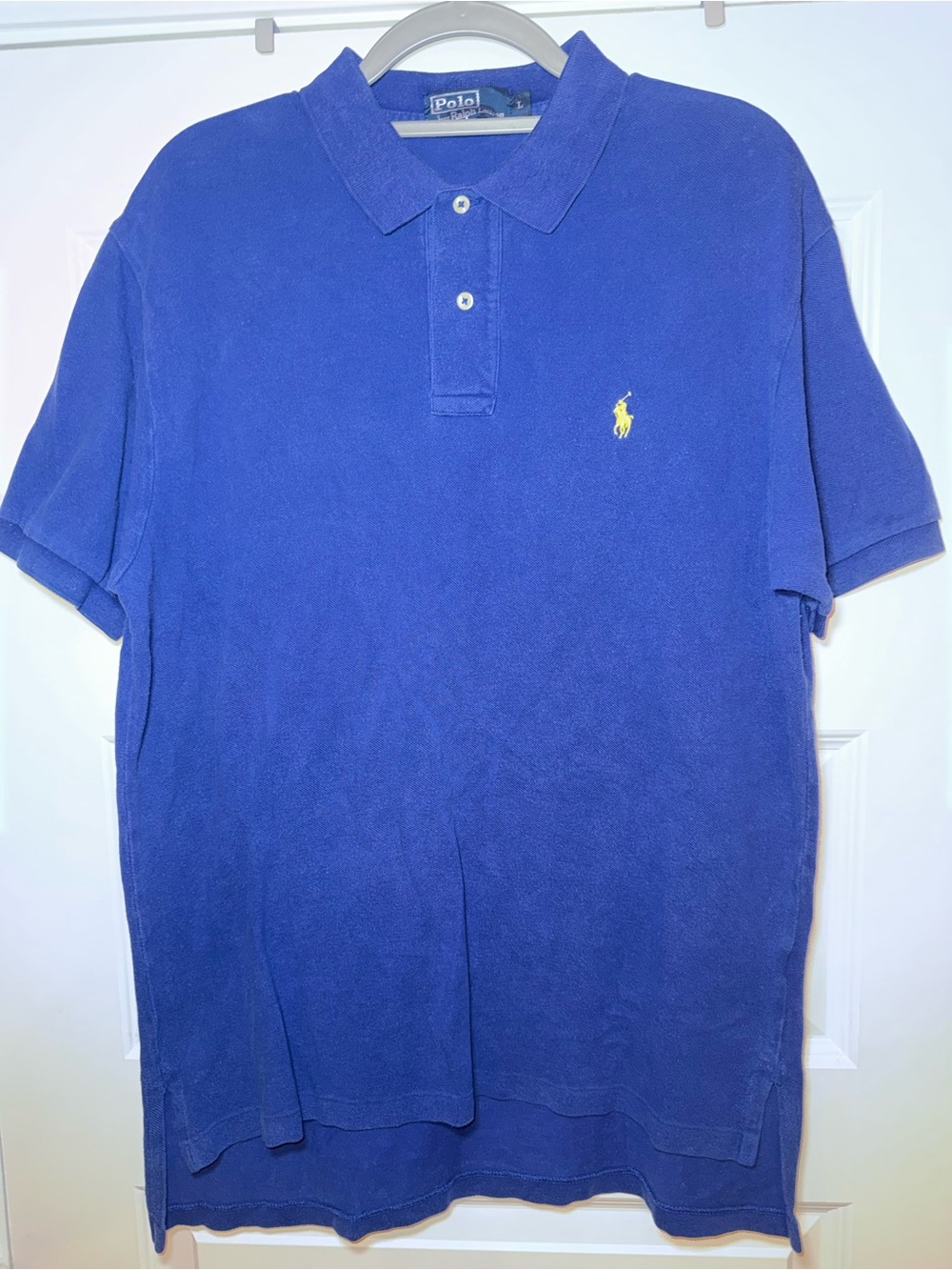 Polo by Ralph Lauren Men’s Large Royal Blue Short-Sleeve Polo with Yellow Pony